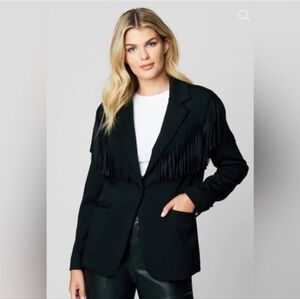 BlankNYC Ponte Fringe Blazer NWT